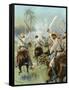 A Charge of Cuban Cavalry Armed with Machetes-Thure De Thulstrup-Framed Stretched Canvas