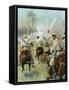 A Charge of Cuban Cavalry Armed with Machetes-Thure De Thulstrup-Framed Stretched Canvas