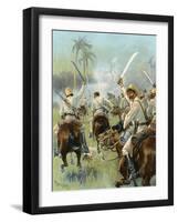 A Charge of Cuban Cavalry Armed with Machetes-Thure De Thulstrup-Framed Giclee Print