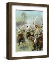 A Charge of Cuban Cavalry Armed with Machetes-Thure De Thulstrup-Framed Giclee Print