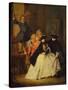 A Charlatan on a platform with Masqued Figures in the foreground-Pietro Longhi-Stretched Canvas