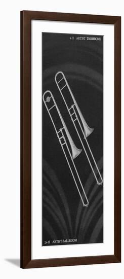 A Charles Gerard Conn Artist Model Trombone 4-H and Artist-Ballroom Trombone 24-H-null-Framed Giclee Print