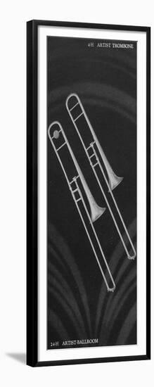 A Charles Gerard Conn Artist Model Trombone 4-H and Artist-Ballroom Trombone 24-H-null-Framed Giclee Print