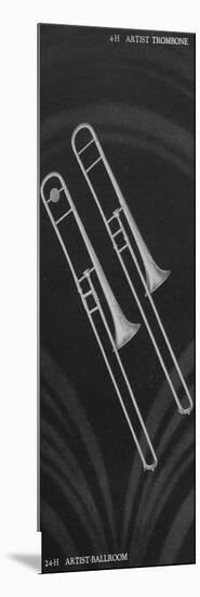 A Charles Gerard Conn Artist Model Trombone 4-H and Artist-Ballroom Trombone 24-H-null-Mounted Giclee Print