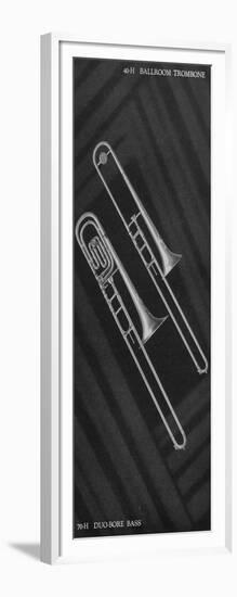 A Charles Gerard Conn Ballroom Trombone 40-H and Duo-Bore Bass Trombone 70-H-null-Framed Giclee Print