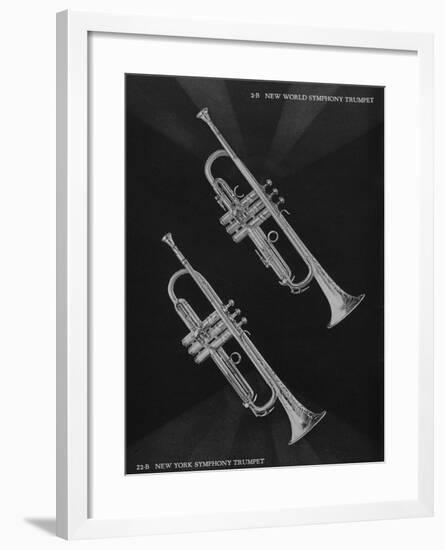 A Charles Gerard Conn French Brass 2-B New World Symphony Trumpet and a 22-B New York Symphony Trum-null-Framed Giclee Print