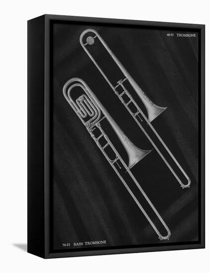 A Charles Gerard Conn the Ballroom Trombone 40-H and Duo-Bore Bass Trombone 70-H-null-Framed Stretched Canvas