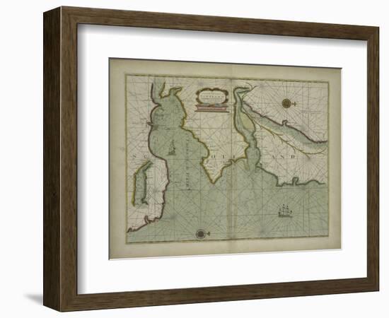 A chart of the East coast of Scotland from a sea atlas, 1707-English School-Framed Giclee Print