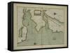 A chart of the East coast of Scotland from a sea atlas, 1707-English School-Framed Stretched Canvas