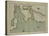 A chart of the East coast of Scotland from a sea atlas, 1707-English School-Stretched Canvas