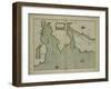 A chart of the East coast of Scotland from a sea atlas, 1707-English School-Framed Giclee Print