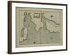 A chart of the East coast of Scotland from a sea atlas, 1707-English School-Framed Giclee Print