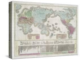 A chart of the world exhibiting the prevailing religion and population of the present empires, 1842-American School-Stretched Canvas