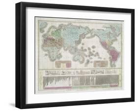 A chart of the world exhibiting the prevailing religion and population of the present empires, 1842-American School-Framed Giclee Print