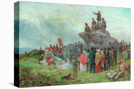 A Chartist Meeting at Basin Stones, Todmorden, 1842-Alfred Walter Bayes-Stretched Canvas