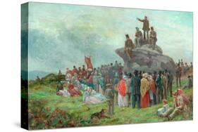 A Chartist Meeting at Basin Stones, Todmorden, 1842-Alfred Walter Bayes-Stretched Canvas