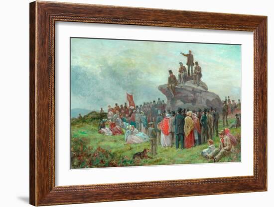 A Chartist Meeting at Basin Stones, Todmorden, 1842-Alfred Walter Bayes-Framed Giclee Print