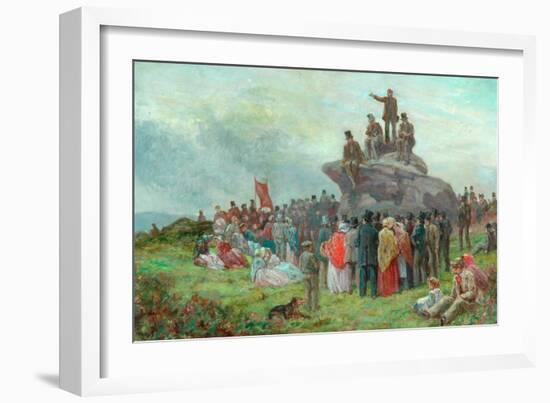 A Chartist Meeting at Basin Stones, Todmorden, 1842-Alfred Walter Bayes-Framed Giclee Print