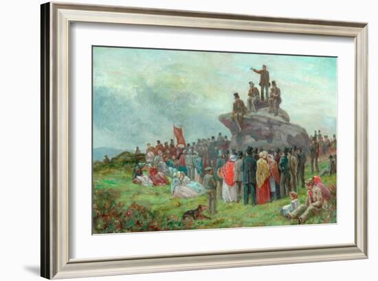 A Chartist Meeting at Basin Stones, Todmorden, 1842-Alfred Walter Bayes-Framed Giclee Print