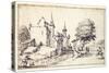 A Chateau with Drawbridge-Jacques Callot-Stretched Canvas