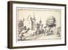 A Chateau with Drawbridge-Jacques Callot-Framed Giclee Print