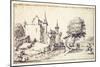 A Chateau with Drawbridge-Jacques Callot-Mounted Giclee Print