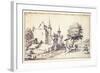 A Chateau with Drawbridge-Jacques Callot-Framed Giclee Print