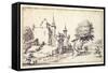A Chateau with Drawbridge-Jacques Callot-Framed Stretched Canvas