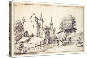 A Chateau with Drawbridge-Jacques Callot-Stretched Canvas
