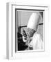 A Chef in a Chef's Hat Tastes Some Soup or Other Food from a Ladle-null-Framed Photographic Print