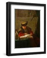 A Chemist in His Laboratory or a Philosopher Reading-Jean-Baptiste Simeon Chardin-Framed Premium Giclee Print