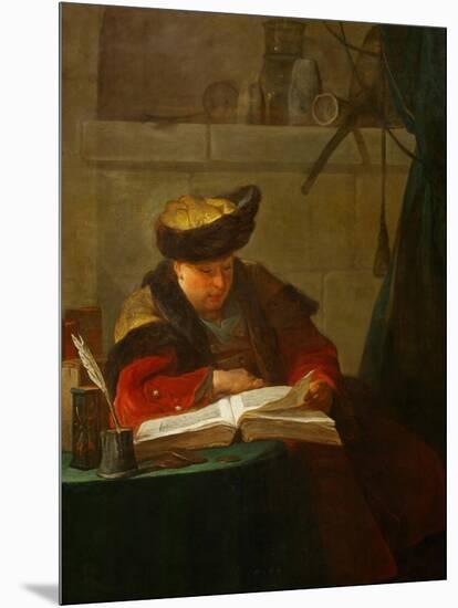 A Chemist in His Laboratory or a Philosopher Reading-Jean-Baptiste Simeon Chardin-Mounted Giclee Print