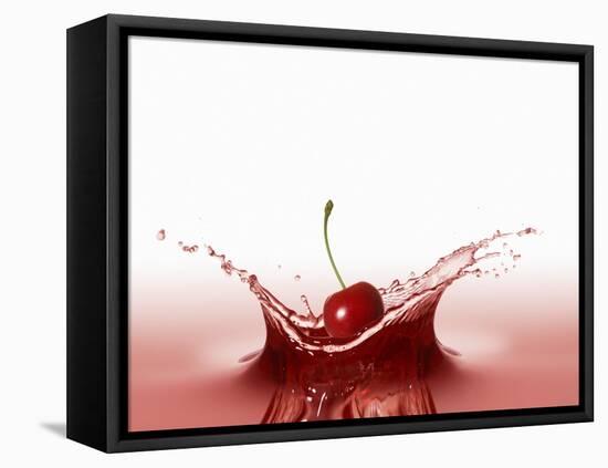 A Cherry Falling into Red Juice-Petr Gross-Framed Stretched Canvas