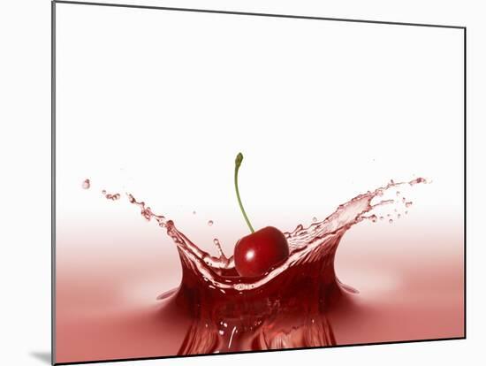 A Cherry Falling into Red Juice-Petr Gross-Mounted Photographic Print