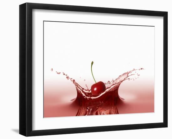 A Cherry Falling into Red Juice-Petr Gross-Framed Photographic Print