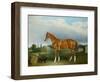 A Chestnut Hunter and a Spaniel by Farm Buildings-John E. Ferneley-Framed Giclee Print