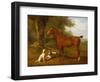 A Chestnut Hunter with a Briard and a Dalmatian-Jacques-Laurent Agasse-Framed Giclee Print