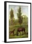 A Chestnut Mare and Foal in a Wooded Landscape, C.1761-63-George Stubbs-Framed Premium Giclee Print