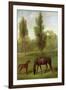 A Chestnut Mare and Foal in a Wooded Landscape, C.1761-63-George Stubbs-Framed Giclee Print