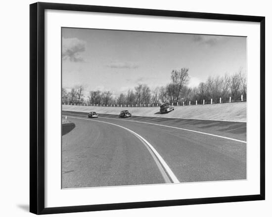 A Chevrolet Being Tested on the General Motors Testing Ground-null-Framed Photographic Print
