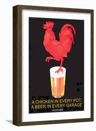 A Chicken in Every Pot, A Beer in Every Garage-null-Framed Art Print