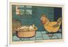 A Chicken in Front of an Egg that Has Just Hatched.” Good Morning” ,1936 (Illustration)-Benjamin Rabier-Framed Giclee Print