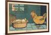 A Chicken in Front of an Egg that Has Just Hatched.” Good Morning” ,1936 (Illustration)-Benjamin Rabier-Framed Giclee Print