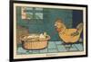 A Chicken in Front of an Egg that Has Just Hatched.” Good Morning” ,1936 (Illustration)-Benjamin Rabier-Framed Giclee Print