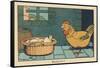 A Chicken in Front of an Egg that Has Just Hatched.” Good Morning” ,1936 (Illustration)-Benjamin Rabier-Framed Stretched Canvas