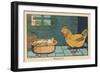 A Chicken in Front of an Egg that Has Just Hatched.” Good Morning” ,1936 (Illustration)-Benjamin Rabier-Framed Giclee Print