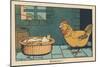 A Chicken in Front of an Egg that Has Just Hatched.” Good Morning” ,1936 (Illustration)-Benjamin Rabier-Mounted Giclee Print