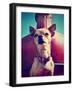A Chihuahua Sitting in Front of a Fireplace-graphicphoto-Framed Photographic Print