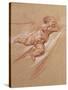 A Child chalk on paper-Jean Baptiste Greuze-Stretched Canvas