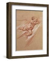 A Child chalk on paper-Jean Baptiste Greuze-Framed Giclee Print